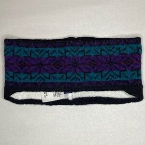 VTG 90’s Lands’ End 100% Wool Black Fair Isle Headband